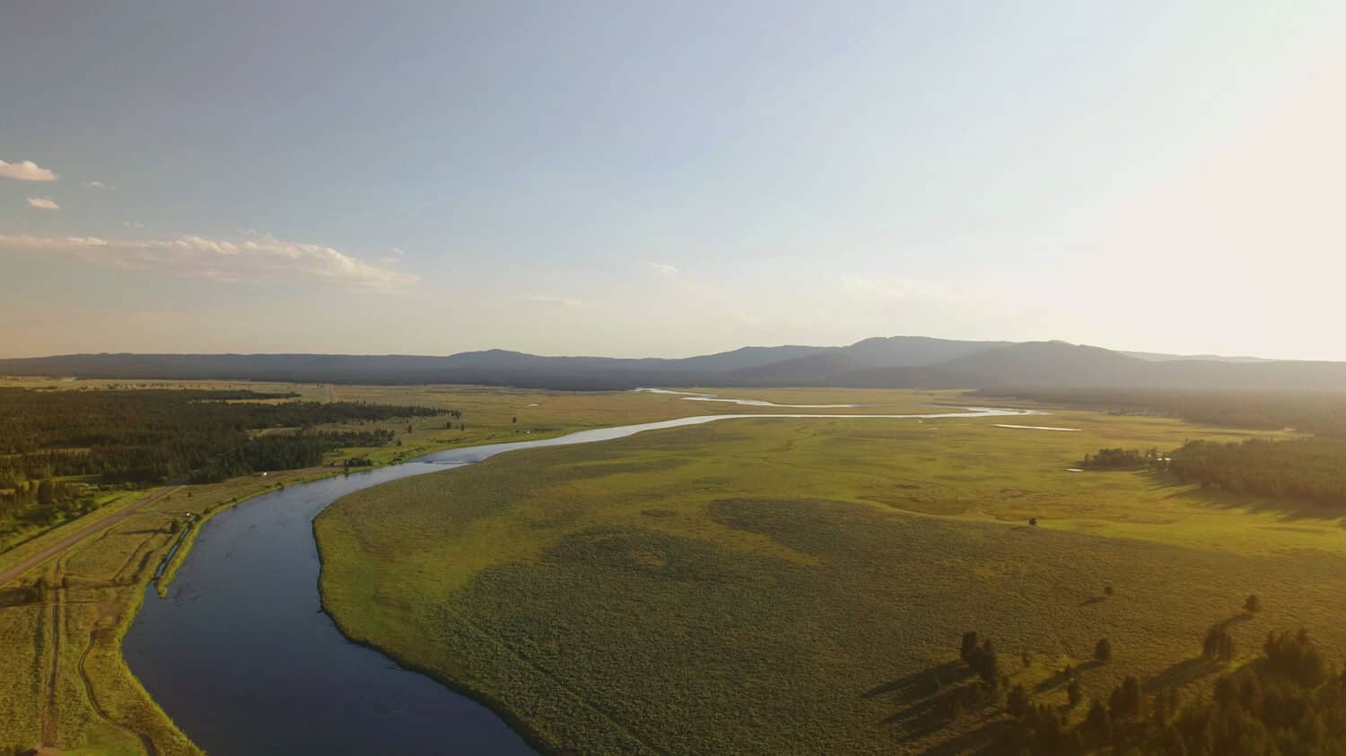Vista aerea del fiume Henry's Fork, Idaho