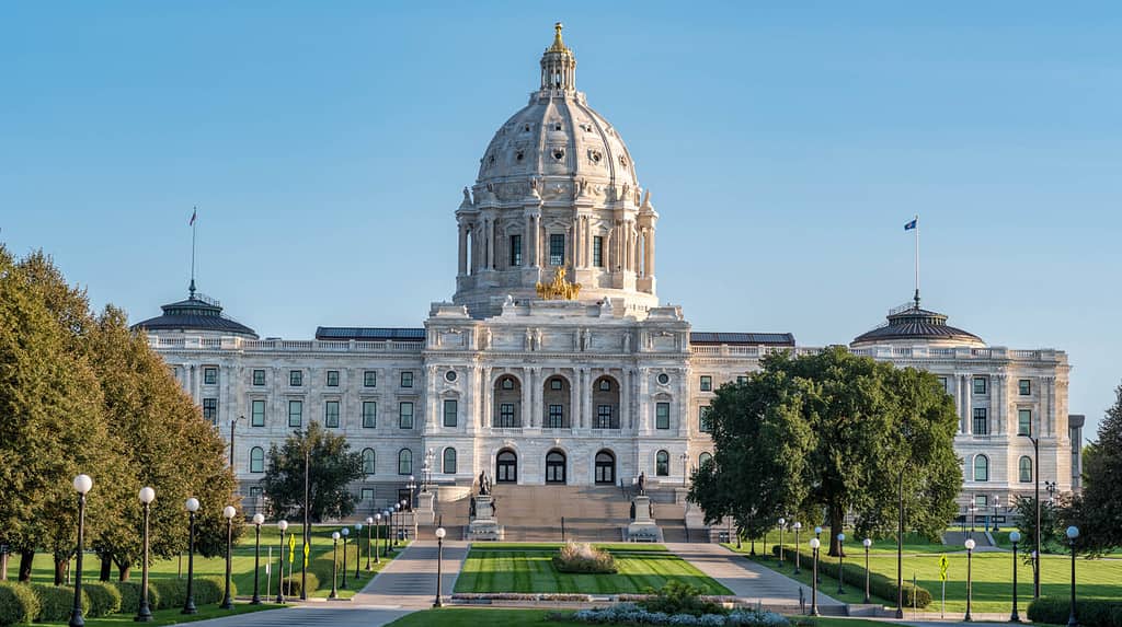 Campidoglio dello stato del Minnesota all'alba