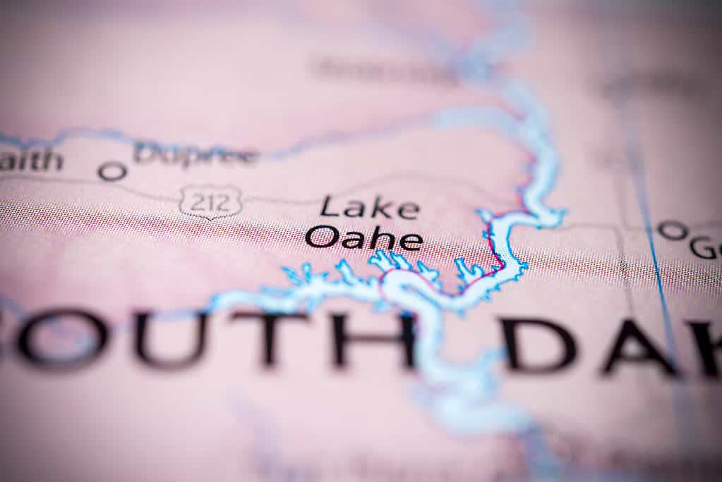 Lago Oahe sulla mappa