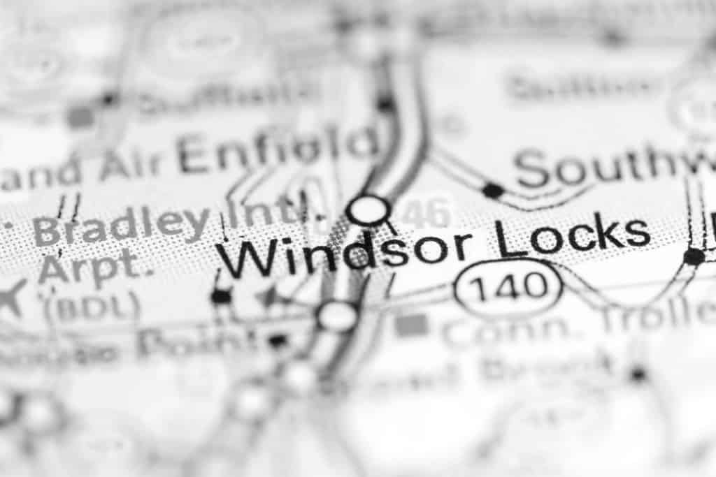Windsor. Connecticut. Stati Uniti su una mappa geografica