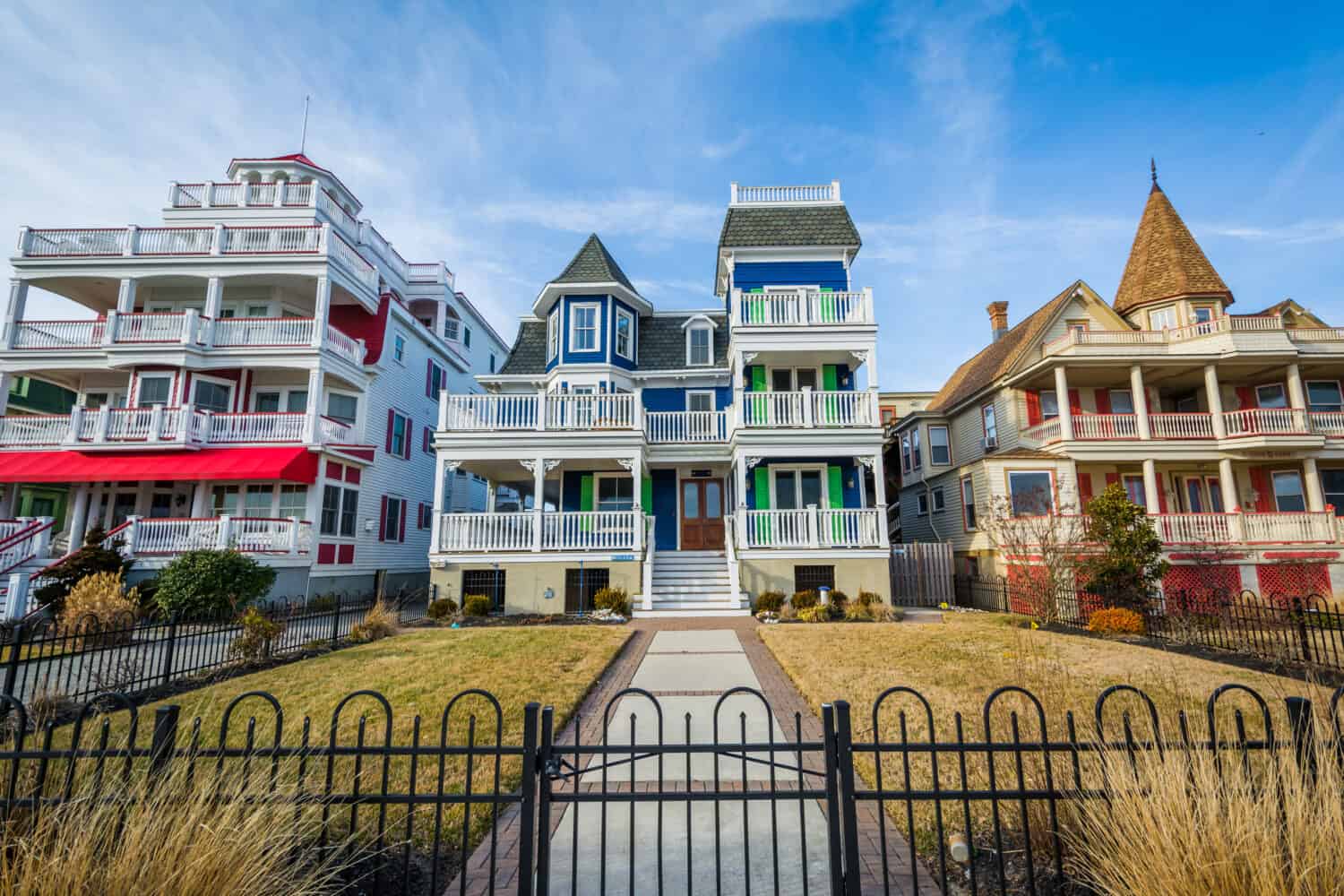 Case lungo Beach Avenue, a Cape May, nel New Jersey.