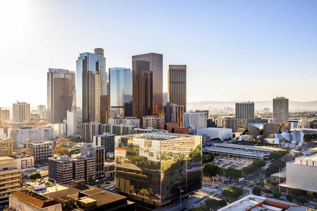 Paesaggio urbano del centro di Los Angeles, California, USA