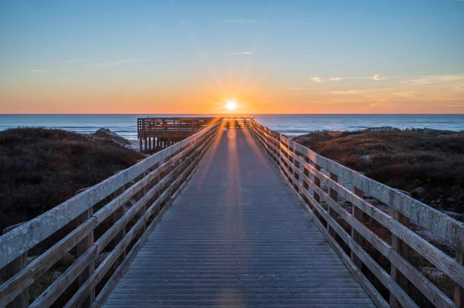 Mattina sulla spiaggia di Malaquite a Padre Island, Texas