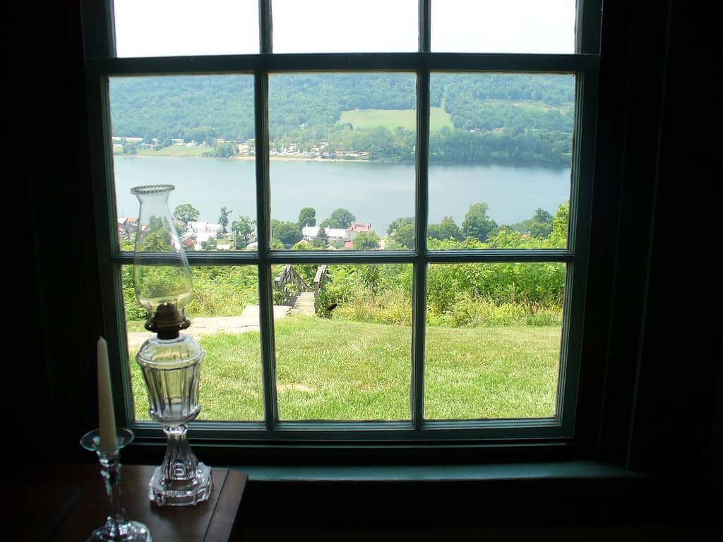 Rankin House vista dalla finestra del fiume Ohio, fermata della ferrovia sotterranea