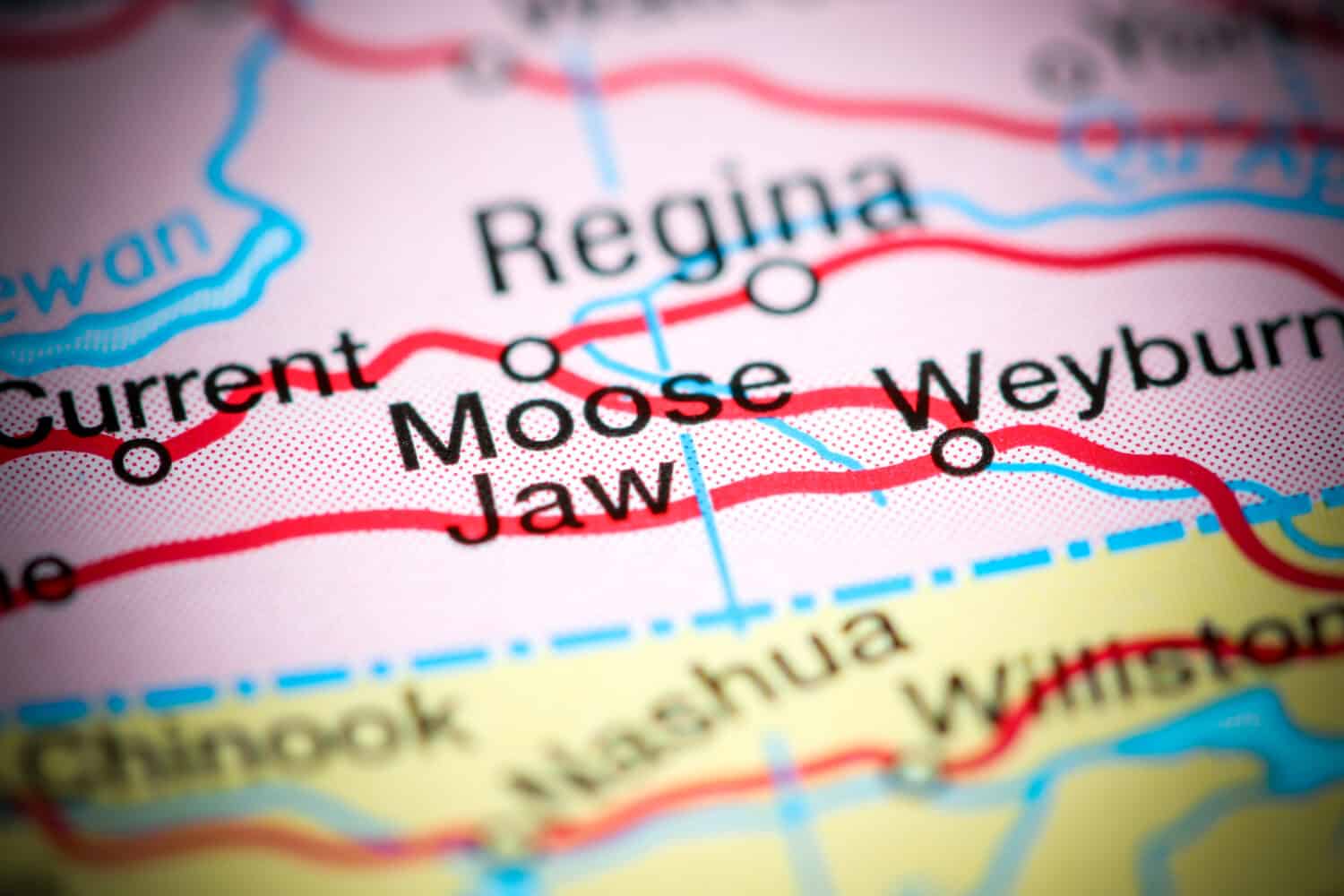 Mascella di alce.  Canada su una mappa