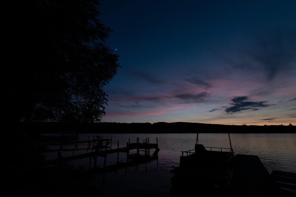 Tramonto sul lago Canadohta giugno 2020