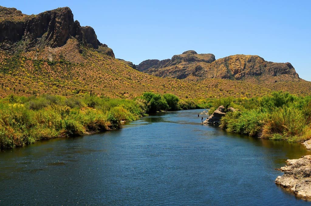 Area ricreativa di Salt River Arizona, Desert Mountains, a est di Phoenix in Arizona