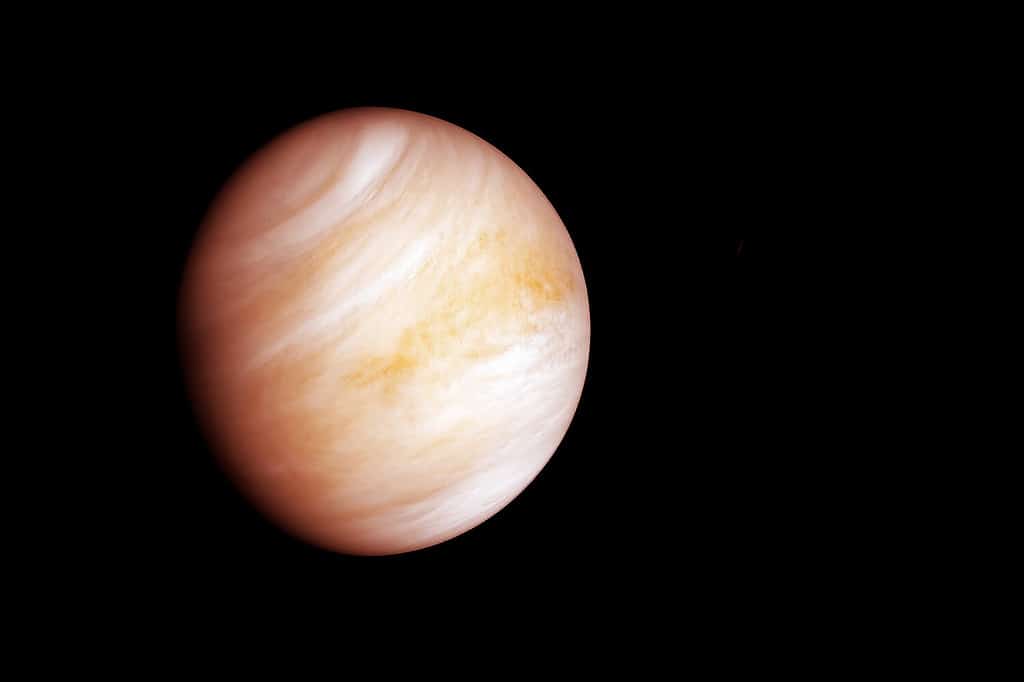 Pianeta Venere isolato su sfondo nero. Elementi di questa immagine sono stati forniti dalla NASA. Foto di alta qualità