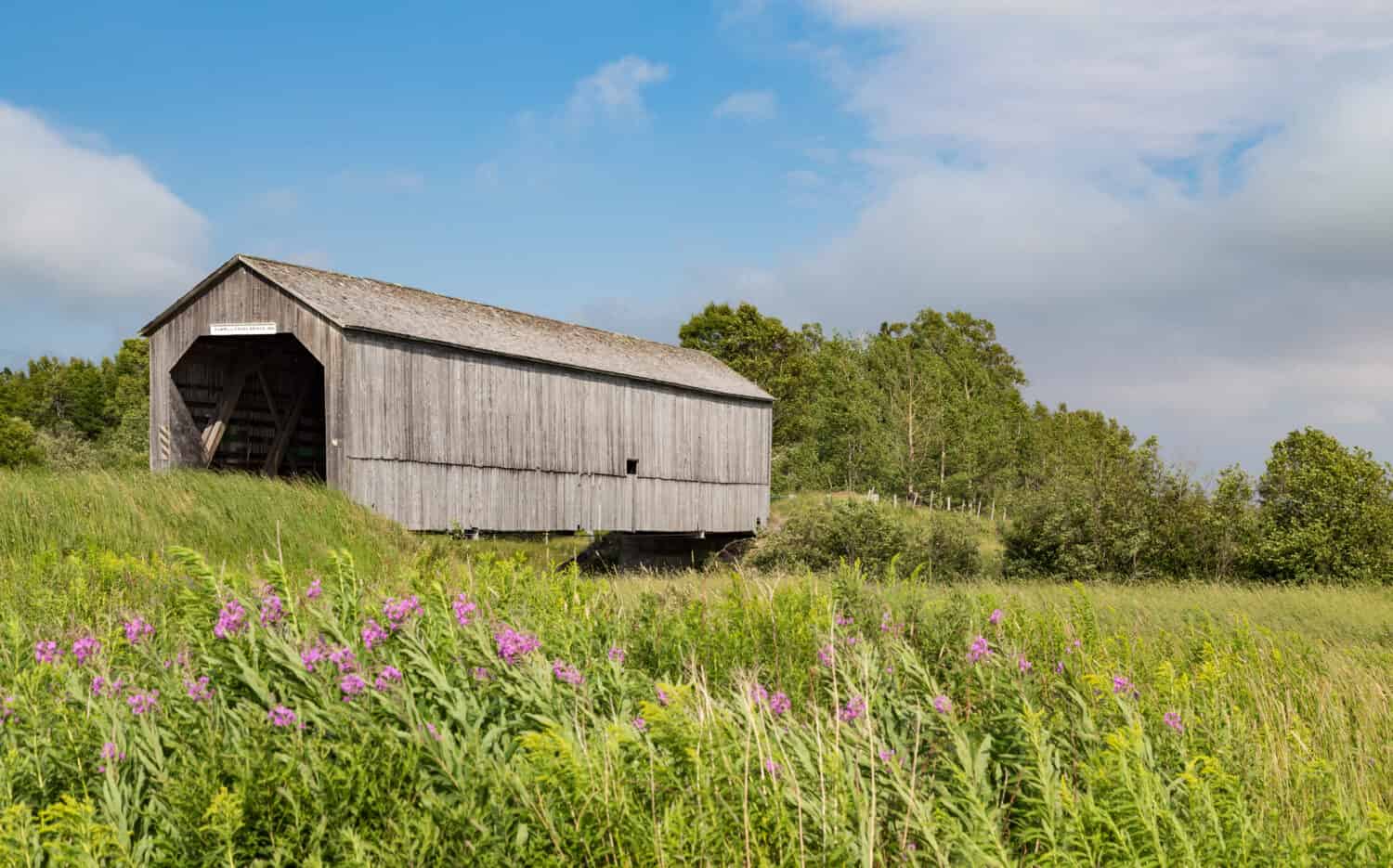 Patrimonio storico, ponte coperto, Sawmill Creek Bridge, New Brunswick Canada