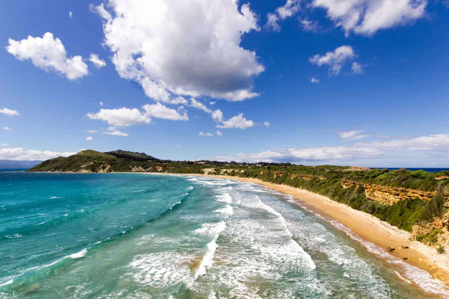 Gerakas spiaggia protetta sito di nidificazione delle tartarughe marine.isola greca di Zante