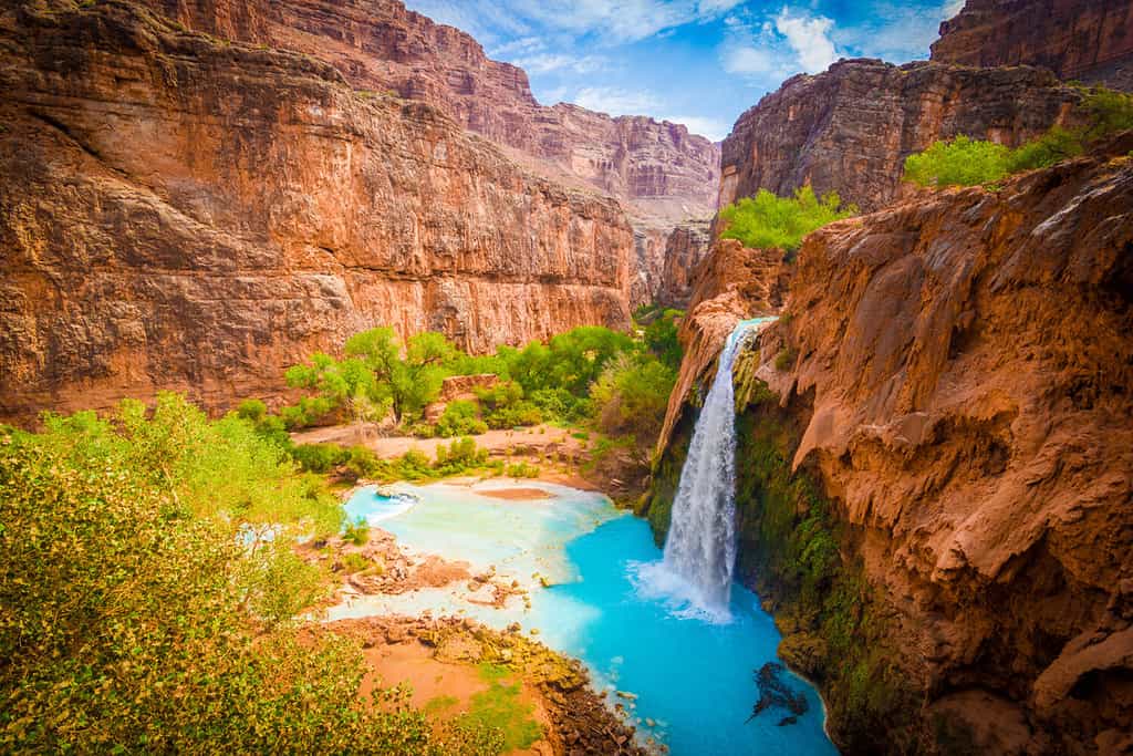 Grand Canyon, riserva indiana di Havasupai, incredibili cascate di havasu in Arizona