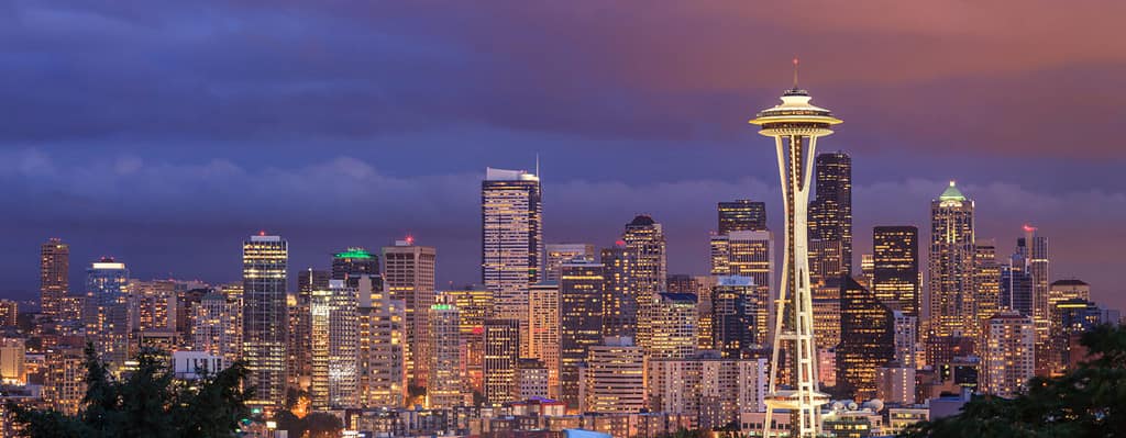 Vista della città di Seattle da Kerry Park, Washington
