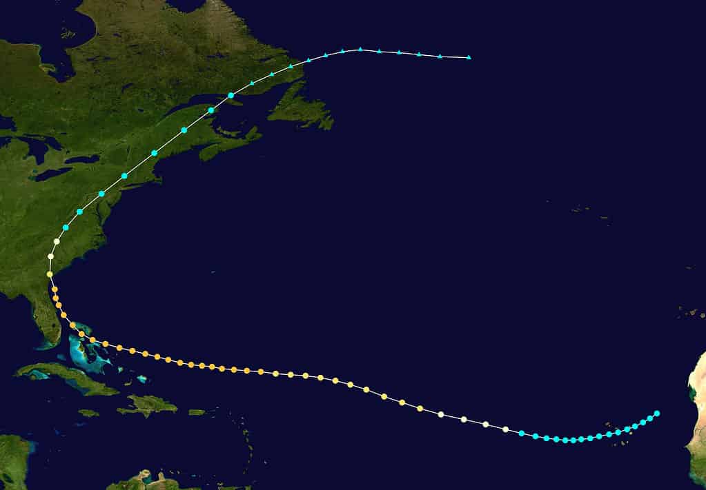 1893 Pista degli uragani delle Isole del Mare