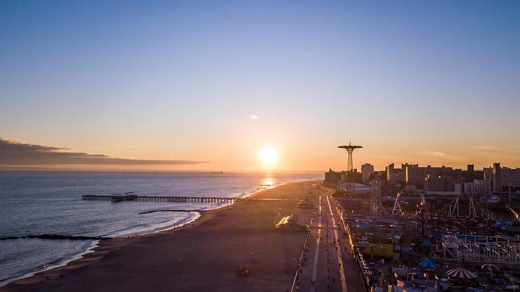 Vista aerea di Coney Island, New York