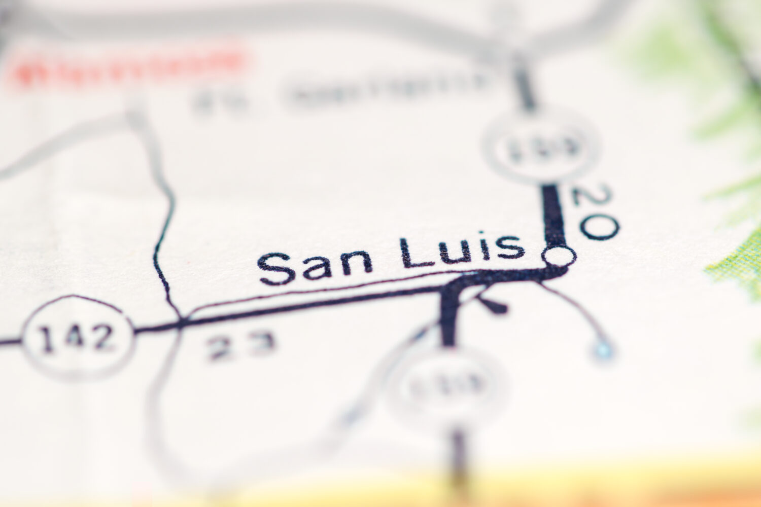 San Luis.  Colorado.  Gli Stati Uniti su una mappa geografica.