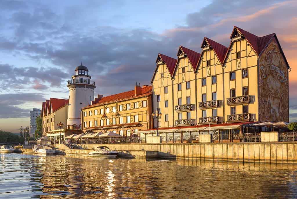 Villaggio di pescatori. Kaliningrad, Russia