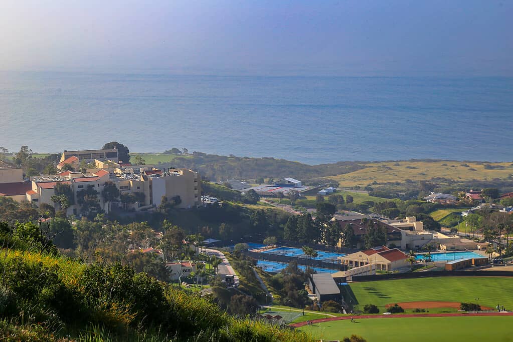 Veduta della Pepperdine University di Malibu, California