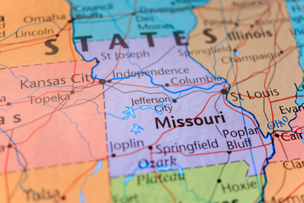 mappa del Missouri
