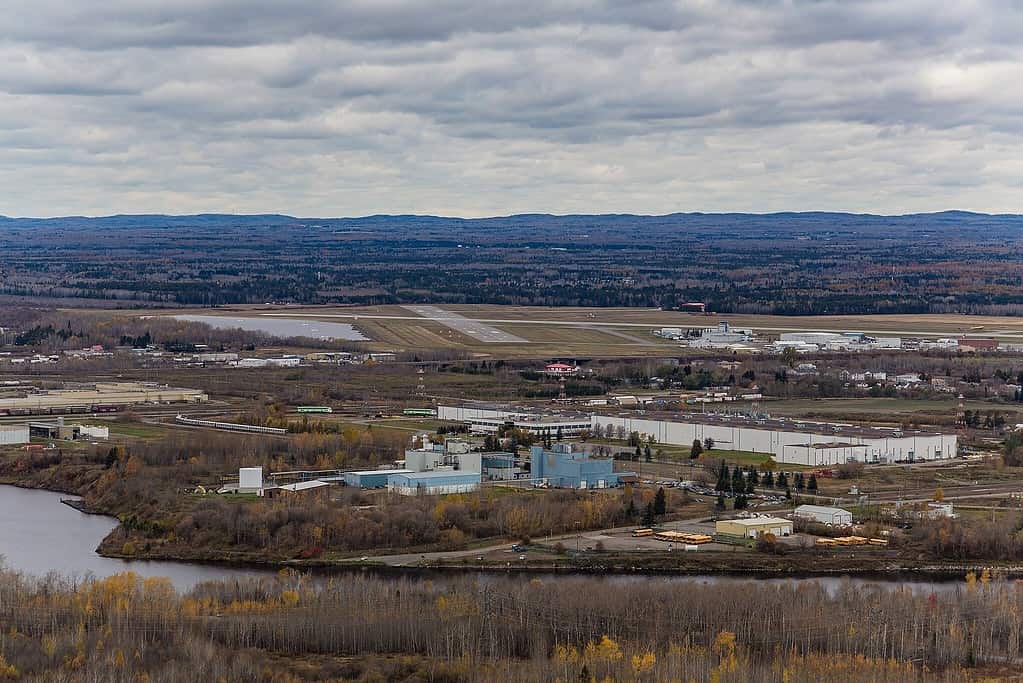 vista aerea dell'aeroporto internazionale di Thunder Bay