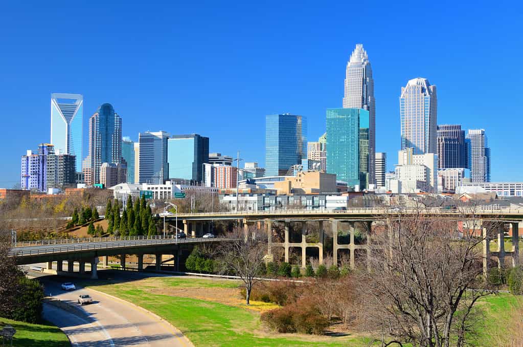 Skyline dei quartieri alti di Charlotte, Carolina del Nord.