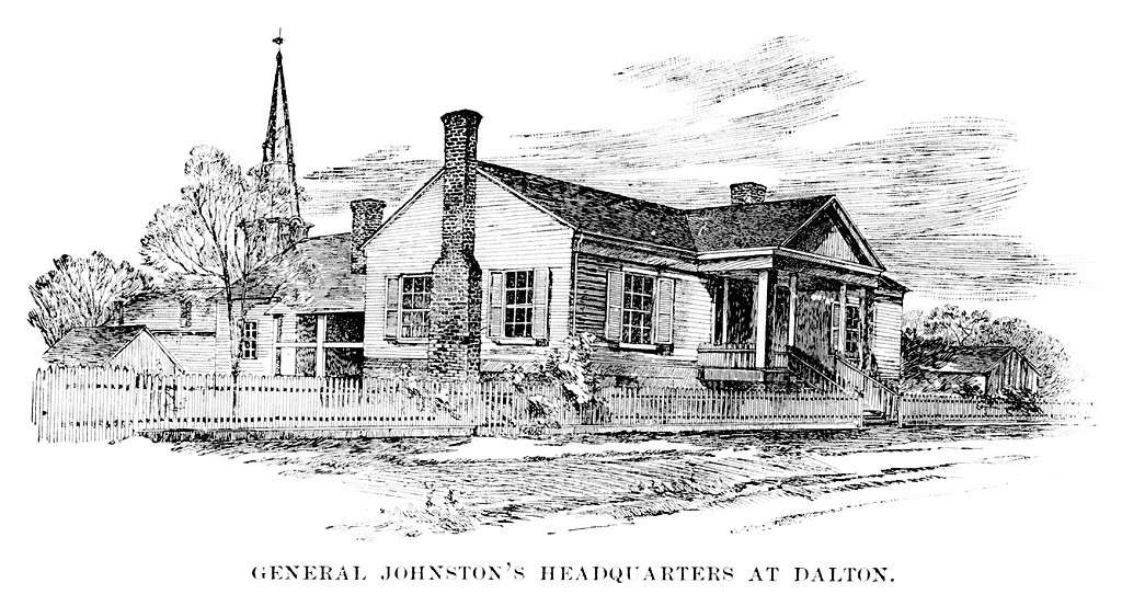 Quartier generale del generale confederato Johnston a Dalton, Georgia, Stati Uniti, Guerra civile americana 1861-1865