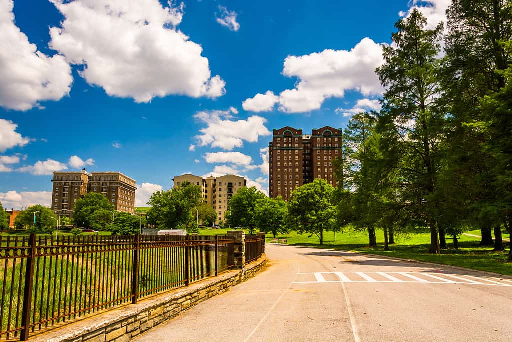 Pista ciclabile al Druid Hill Park a Baltimora, nel Maryland.