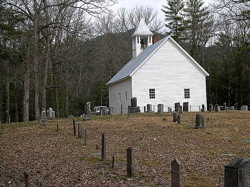 Chiese di Cades Cove nel Parco Nazionale delle Grandi Montagne Fumose a Townsend