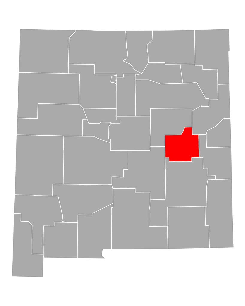 Mappa di De Baca nel Nuovo Messico