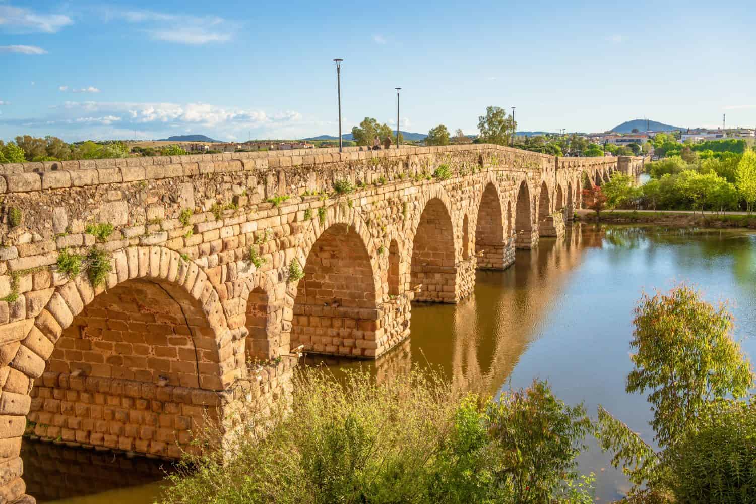 Storico ponte romano sul fiume Guadiana a Merida