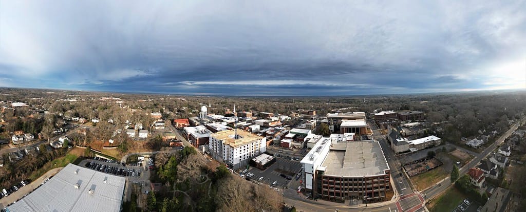 Vista panoramica del centro di Concord, Carolina del Nord