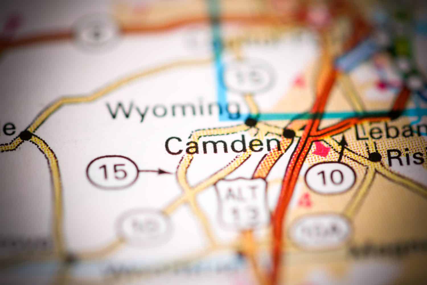 Camden. Delaware. Gli Stati Uniti su una mappa geografica