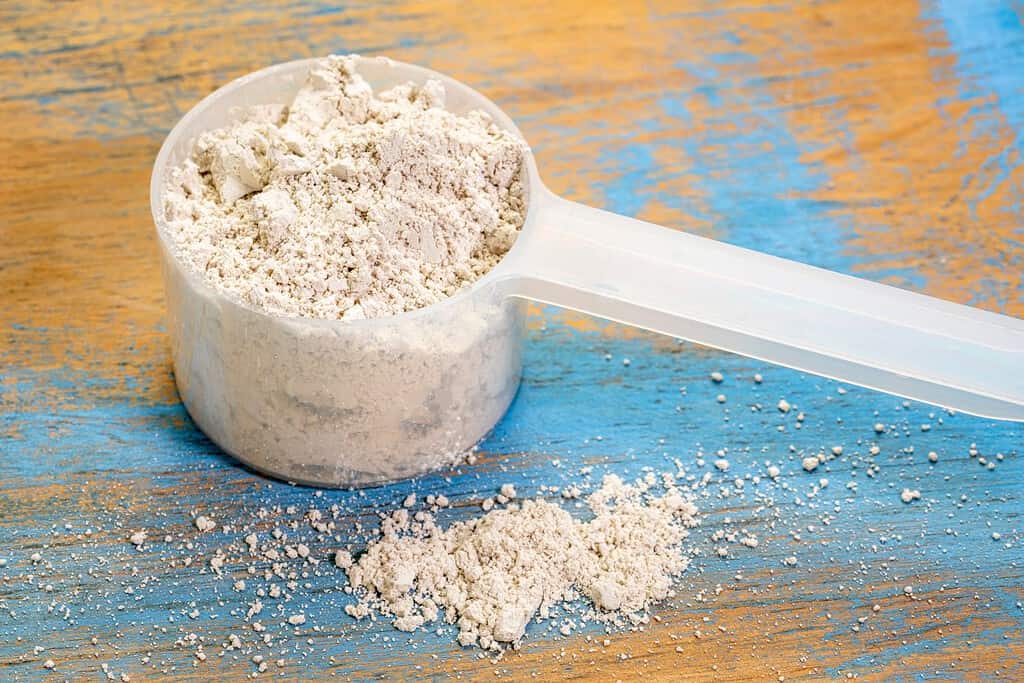 integratore alimentare di farina fossile - misurino di polvere
