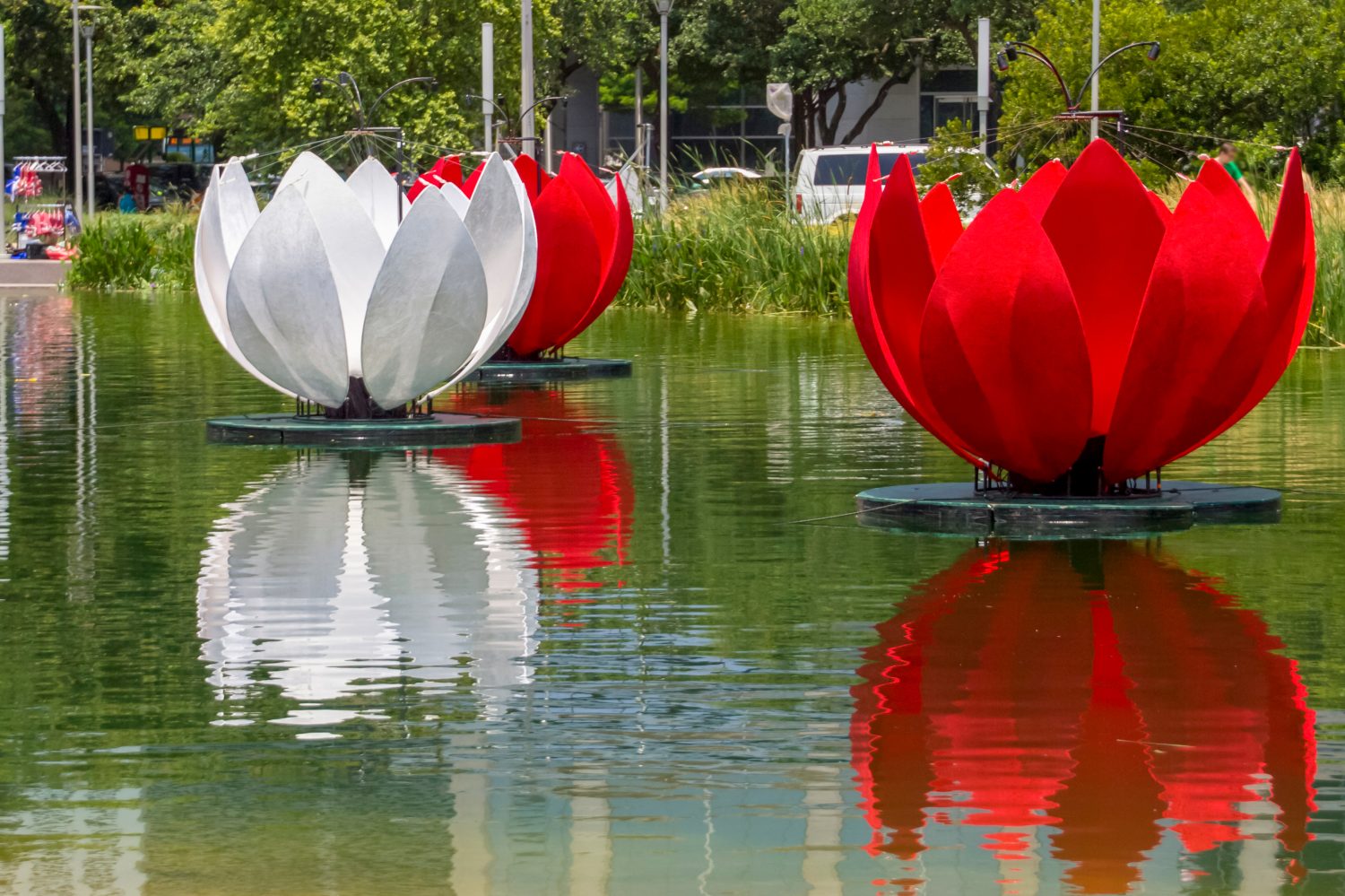 Kinder Lake nel Discovery Green Park (Houston, Texas)