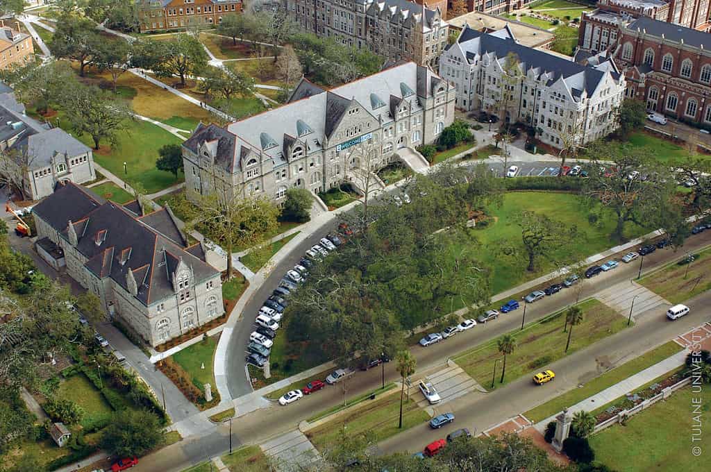 Veduta aerea del campus della Tulane University