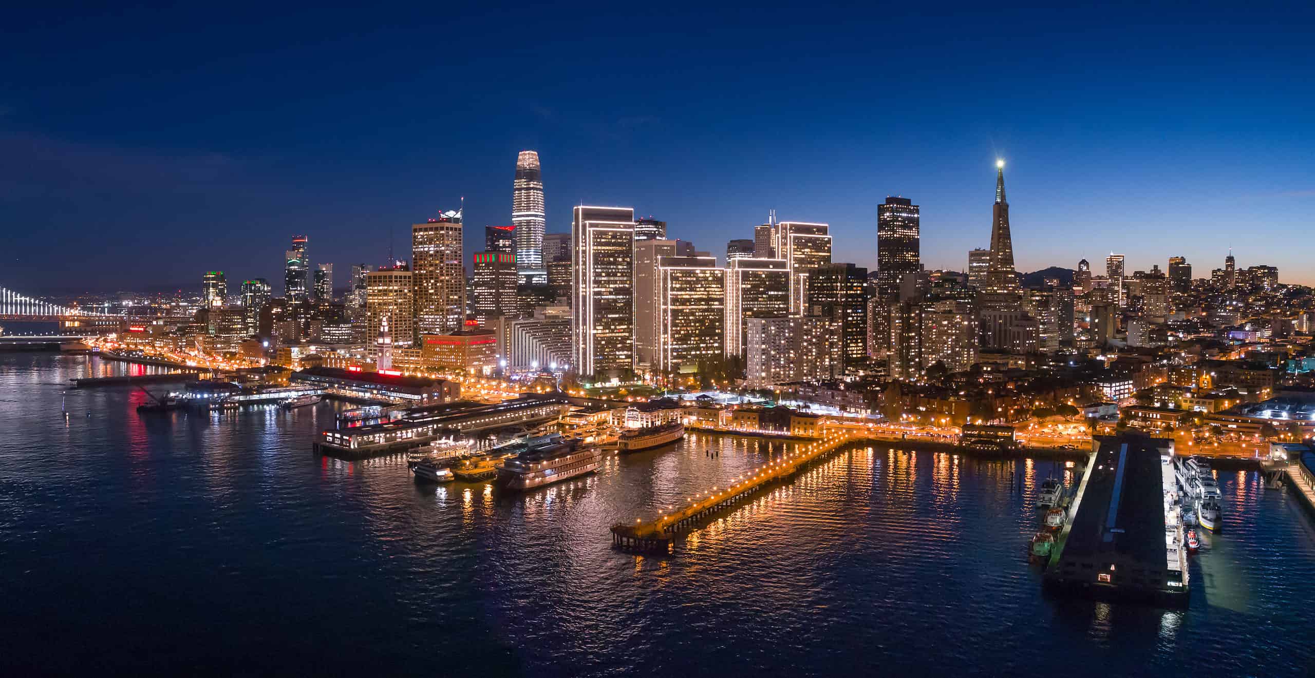 Veduta aerea della baia di San Francisco