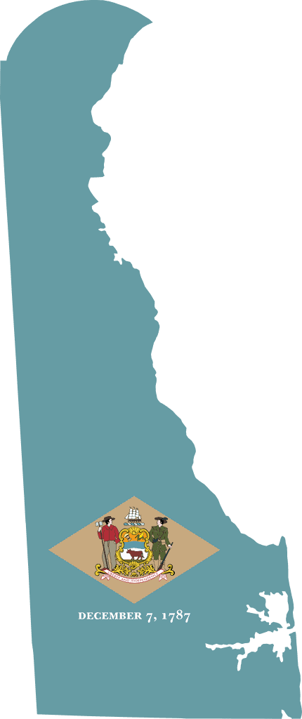 Mappa delle bandiere del Delaware