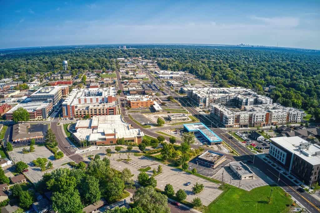 Veduta aerea di Overland Park, un sobborgo di Kansas City