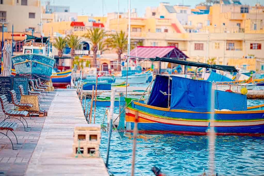 Luzzu ancorò a Malta, nel porto di Marsaxlokk