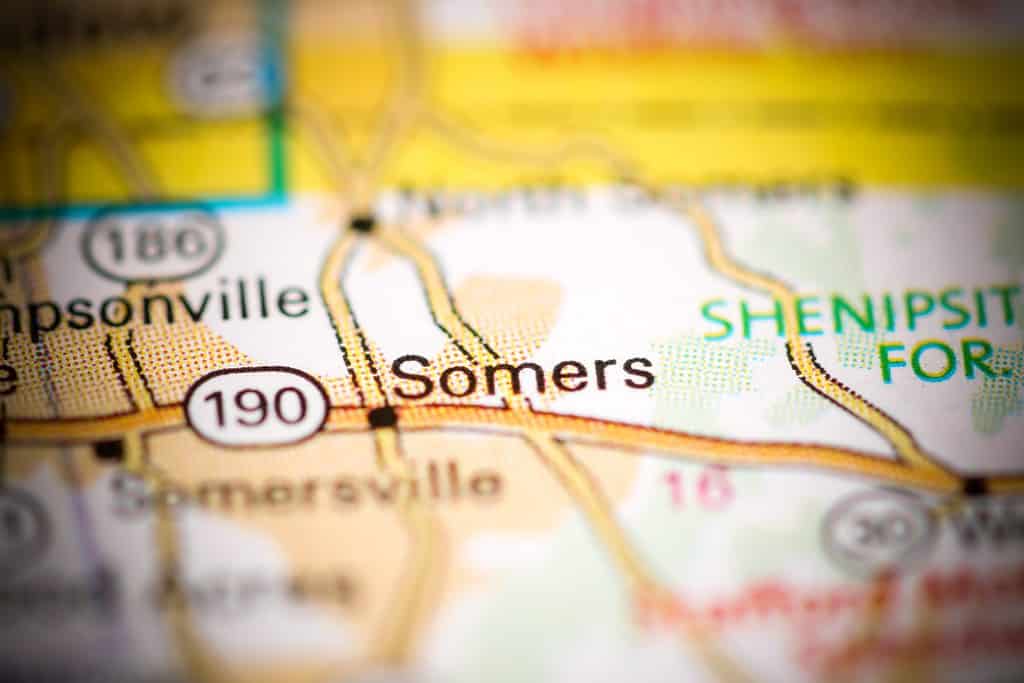 Somers.  Connecticut.  Gli Stati Uniti su una mappa geografica