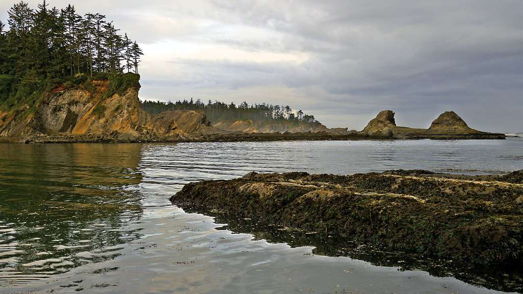 Parco statale di Sunset Bay nella contea di Coos, Oregon