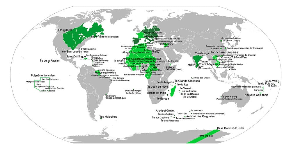 Tutte le colonie francesi.  L'impero francese.