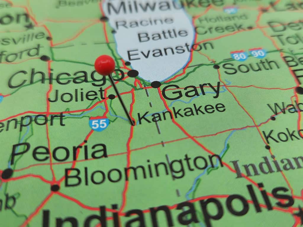 Mappa di Kankakee, una città nella contea di Kankakee, Illinois.