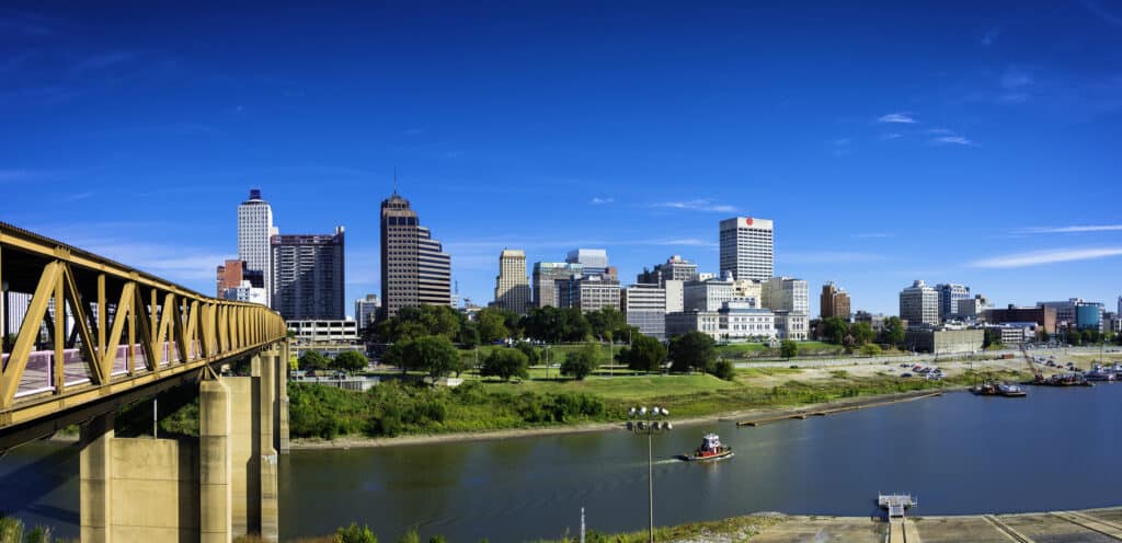 Fiume Mississippi a Memphis, Tennessee